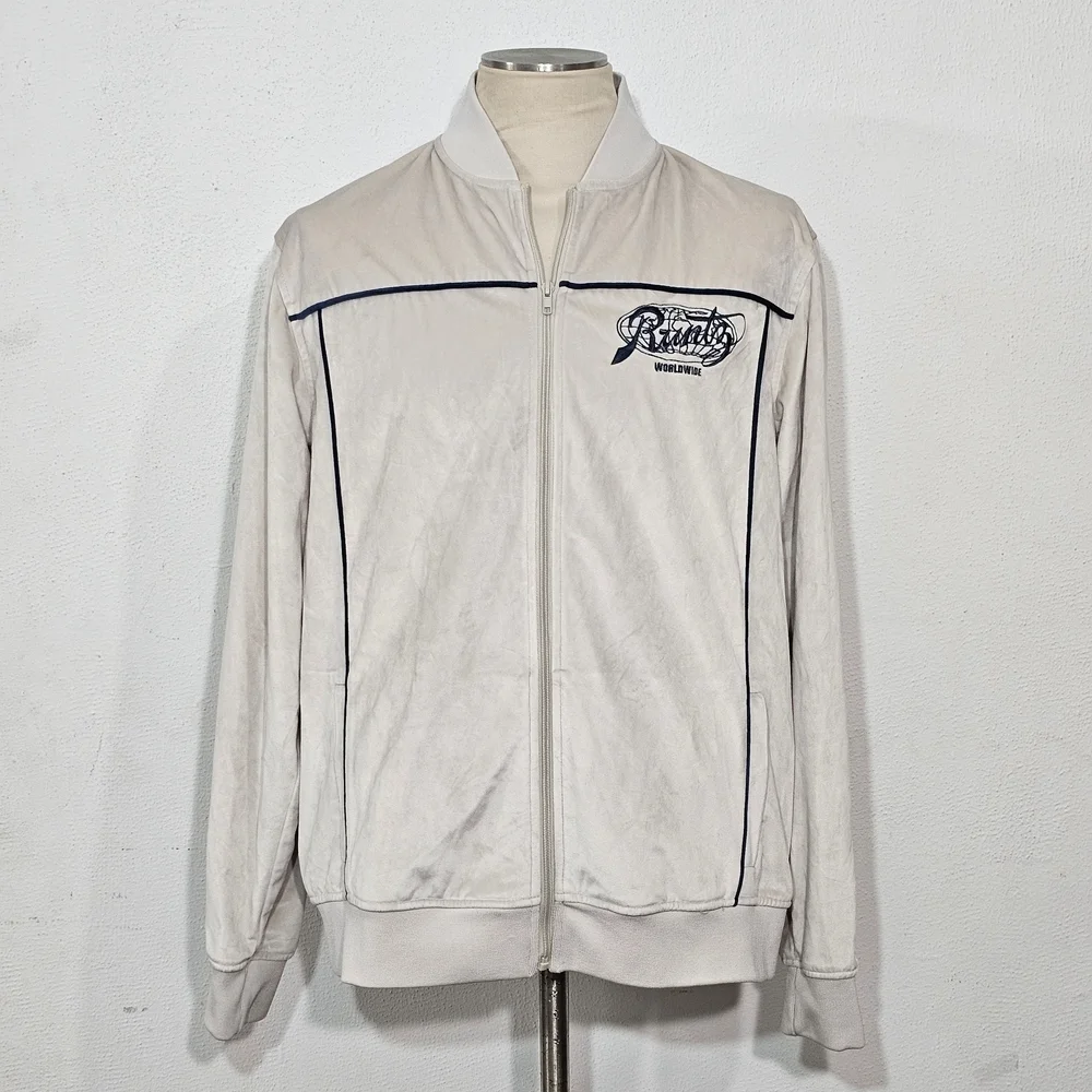 Runtz Around The World Velour Cream/Slate Men's Jacket Rare Sz XXL RUNTZ